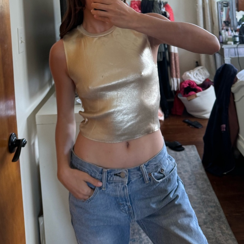 Zara gold tank top